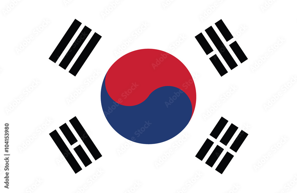 Vector of South Korean flag. Vector of South Korean flag.