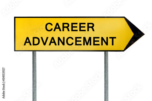 Yellow street concept career advancement sign