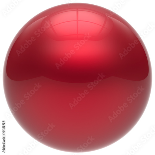 Sphere button round ball red geometric shape basic circle solid figure simple minimalistic element single drop shiny glossy sparkling object blank balloon atom icon. 3d render isolated