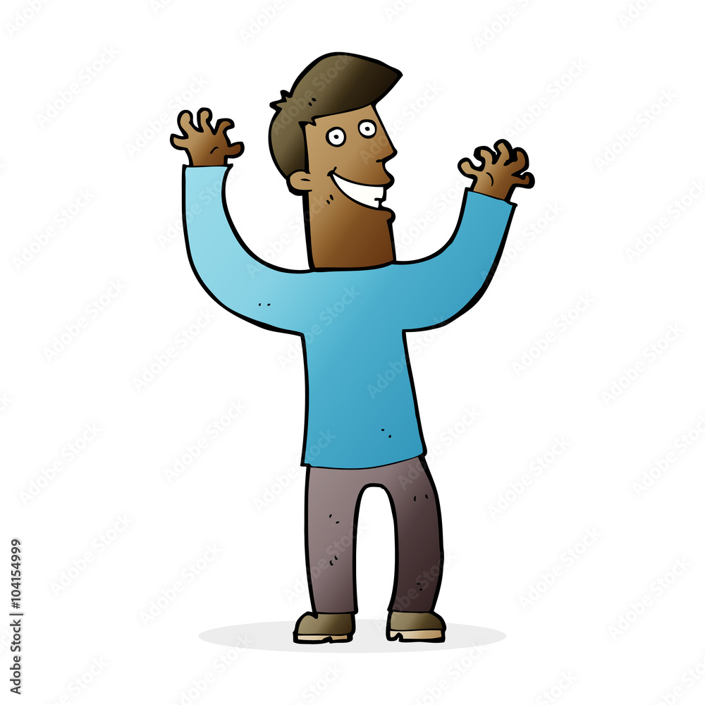 Fototapeta premium cartoon excited man