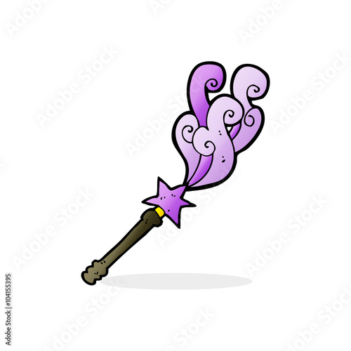 cartoon magic wand casting spell