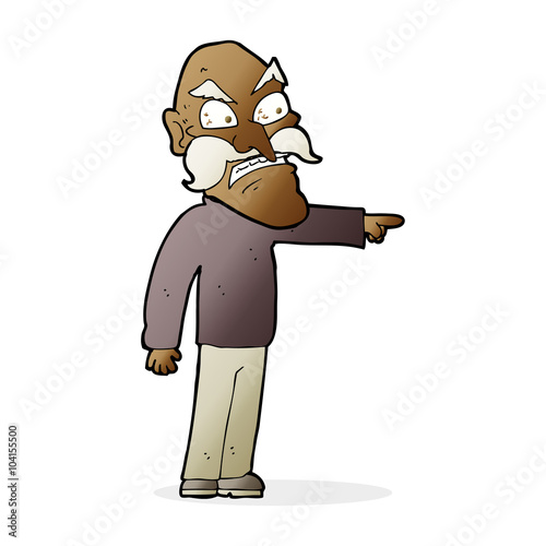 cartoon furious old man