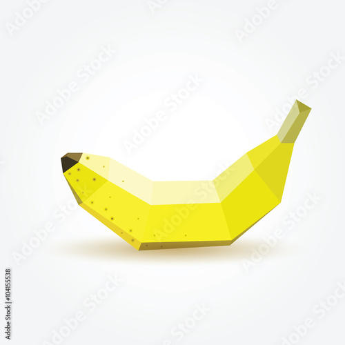 Polygon banana, vector illustration.