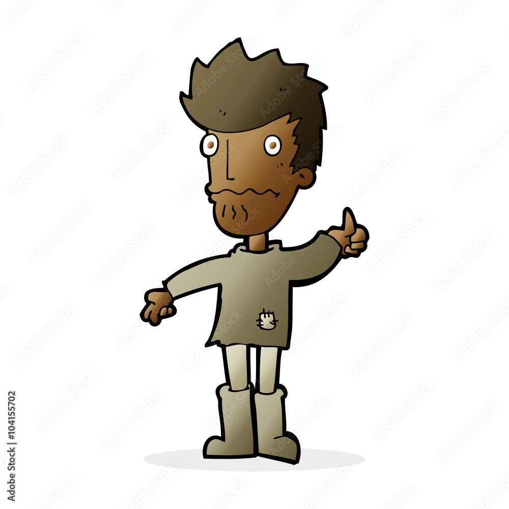 cartoon worried man giving thumbs up symbol cartoon worried man giving thumbs up symbol