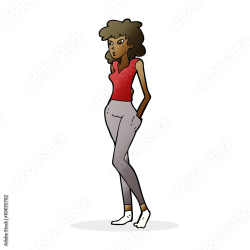 cartoon pretty woman