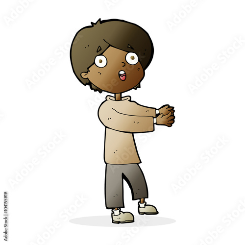 cartoon shocked boy