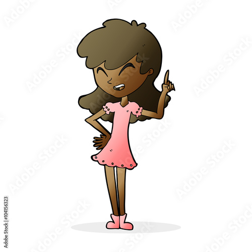 cartoon girl making point