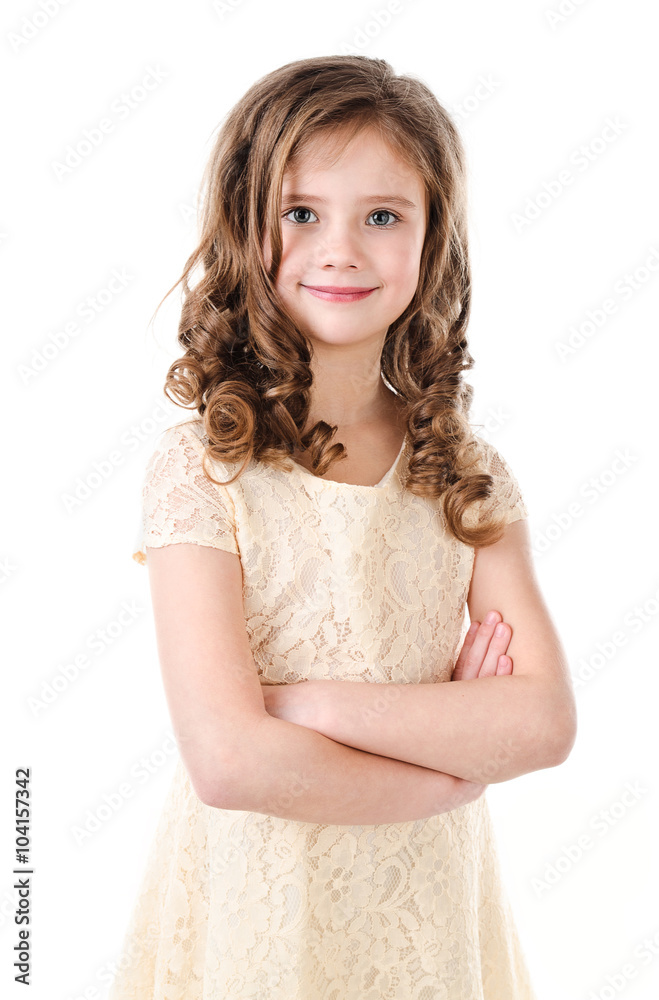 Portrait of adorable smiling little girl isolated Portrait of adorable smiling little girl isolated