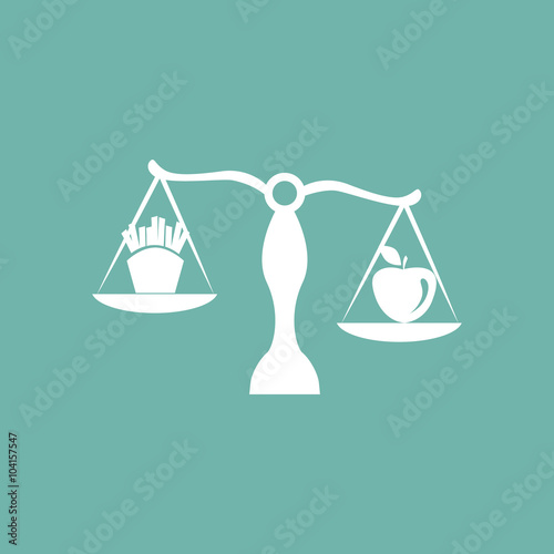 Scales with useful and hurmful for athlete icon