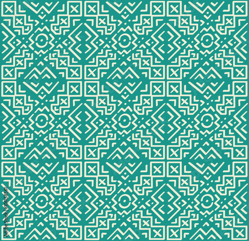 Hand Drawn Ethnic Seamless Pattern in Tribal Style