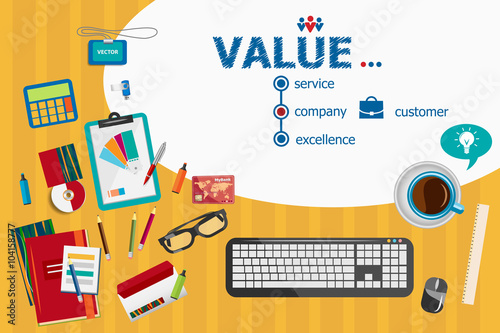 Value and flat design illustration concepts for business analysi