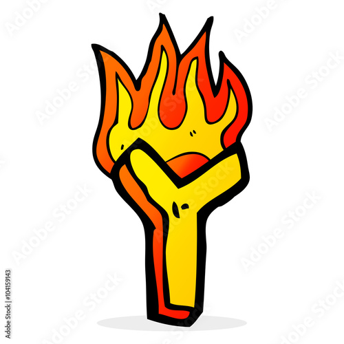 cartoon flaming letter