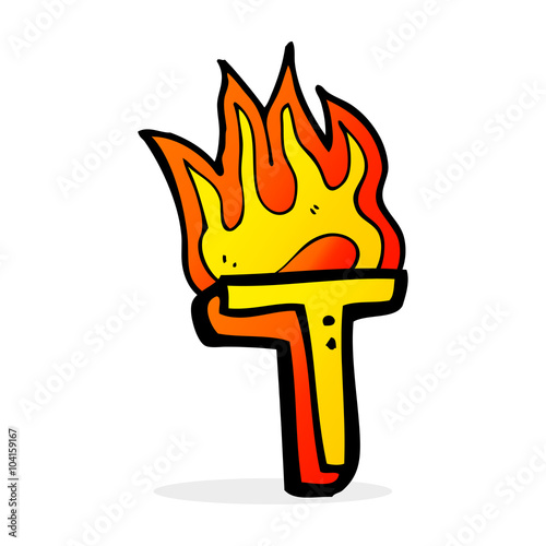 cartoon flaming letter