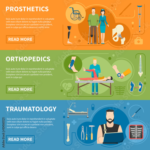 Horizontal Banners Of Traumatology Orthopedics