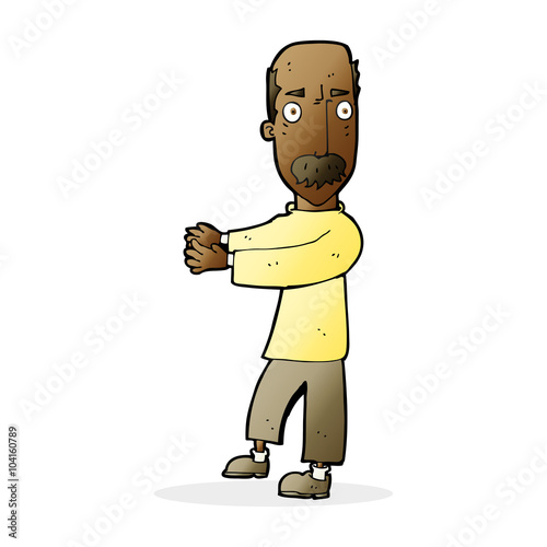 cartoon balding man explaining