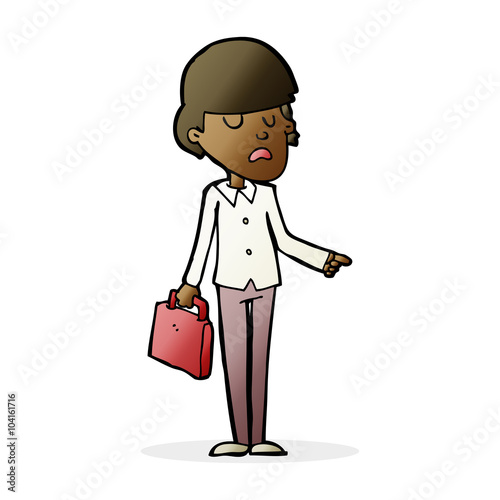 cartoon arrogant businessman pointing