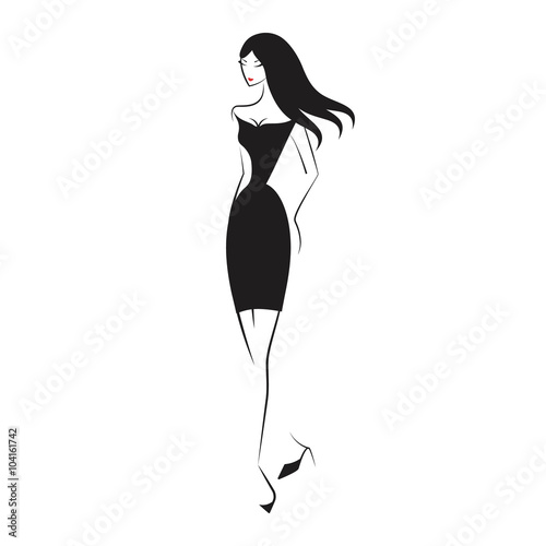 woman in the little black dres