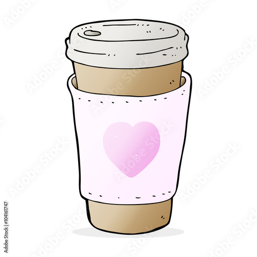 cartoon I love coffee cup