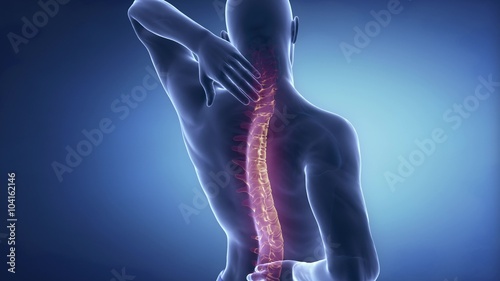 Man spine hurt - backbone injury pain concept photo