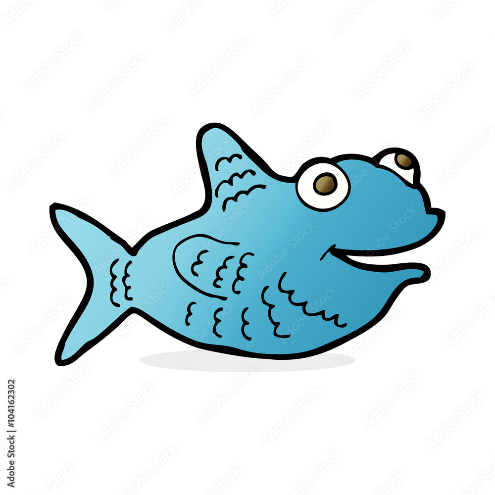Fototapeta premium cartoon happy fish