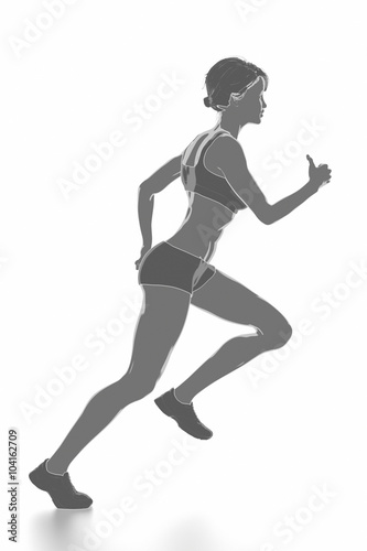 Fitness woman stretching on white isolated - warm up concept © CLIPAREA.com