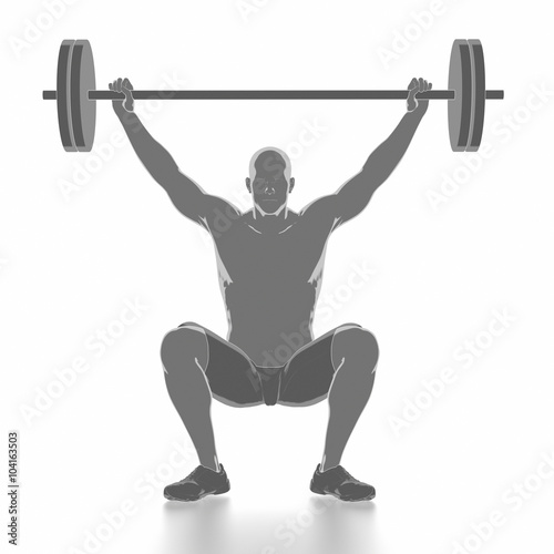 Work out and fitness concept - weightlifting warm up