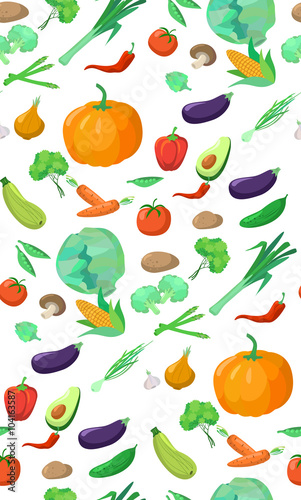 Seamless pattern delicious vegetables