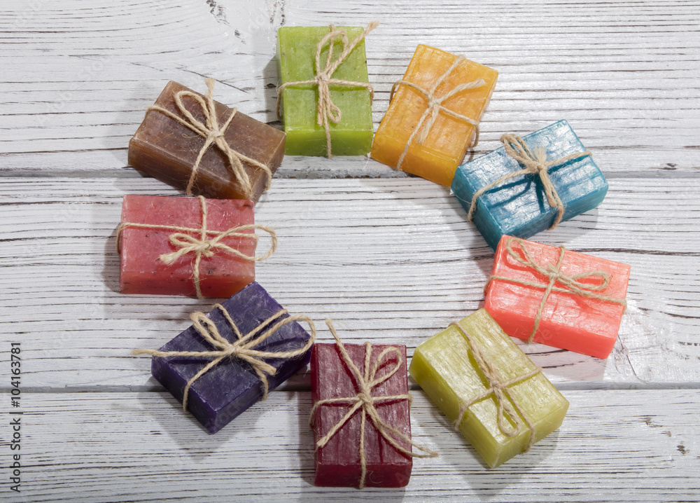 Fototapeta premium colorful soap in different colors