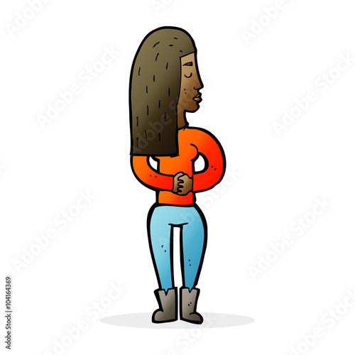 cartoon woman ignoring