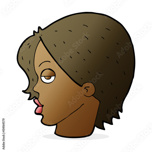 cartoon woman raising eyebrow