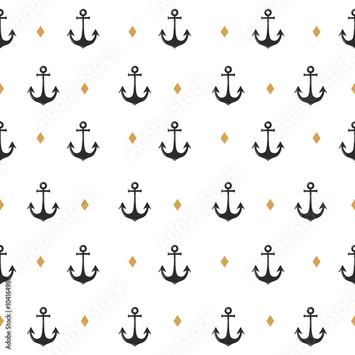 Anchor seamless pattern vector illustration