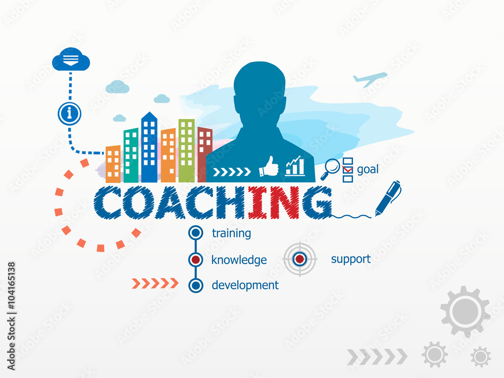 Coaching concept and business man.