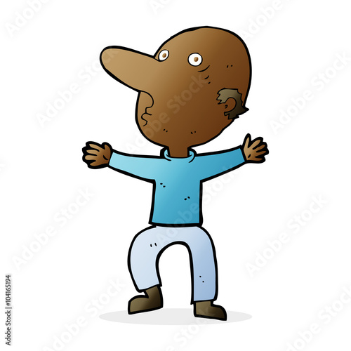 cartoon worried middle aged man