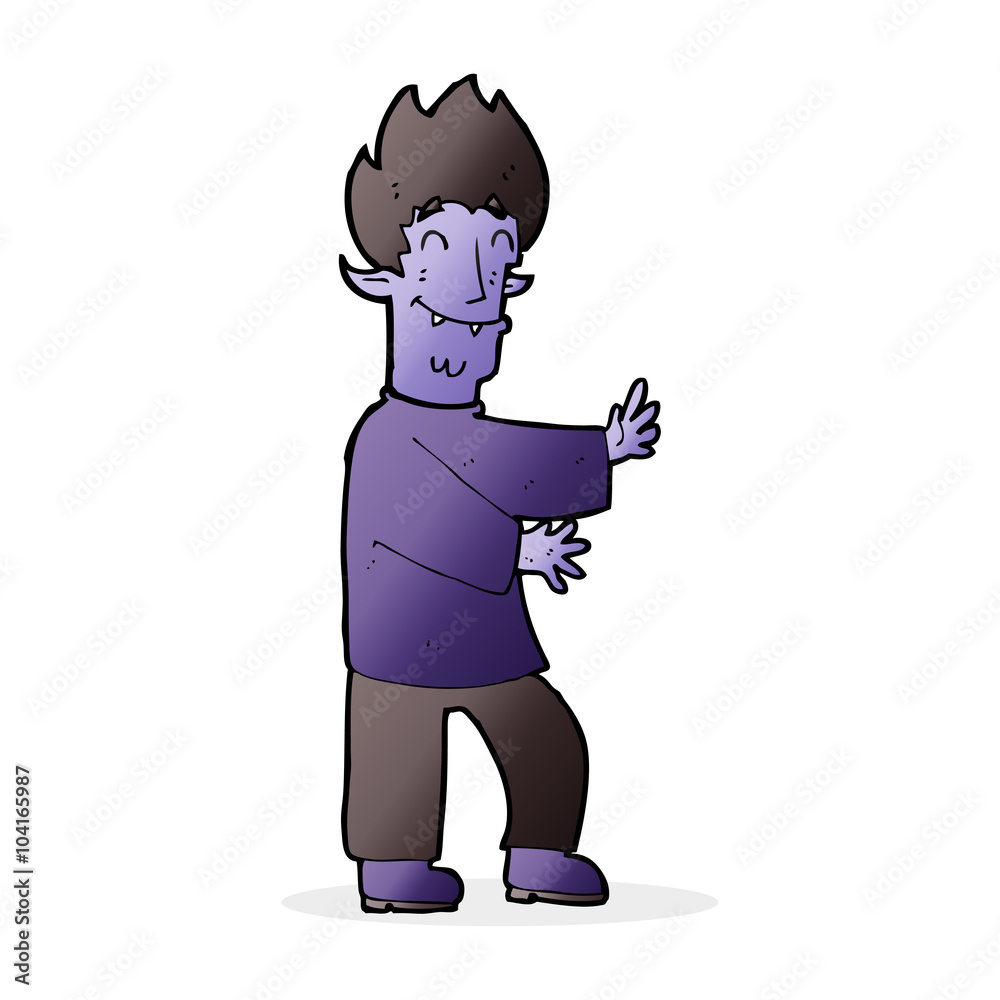 Fototapeta premium cartoon excited vampire