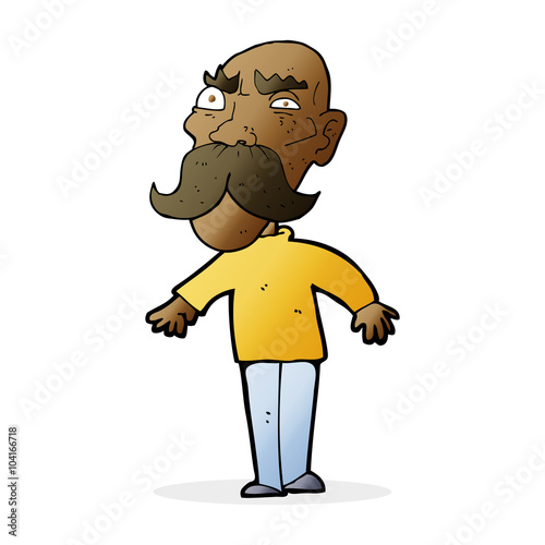 cartoon angry old man