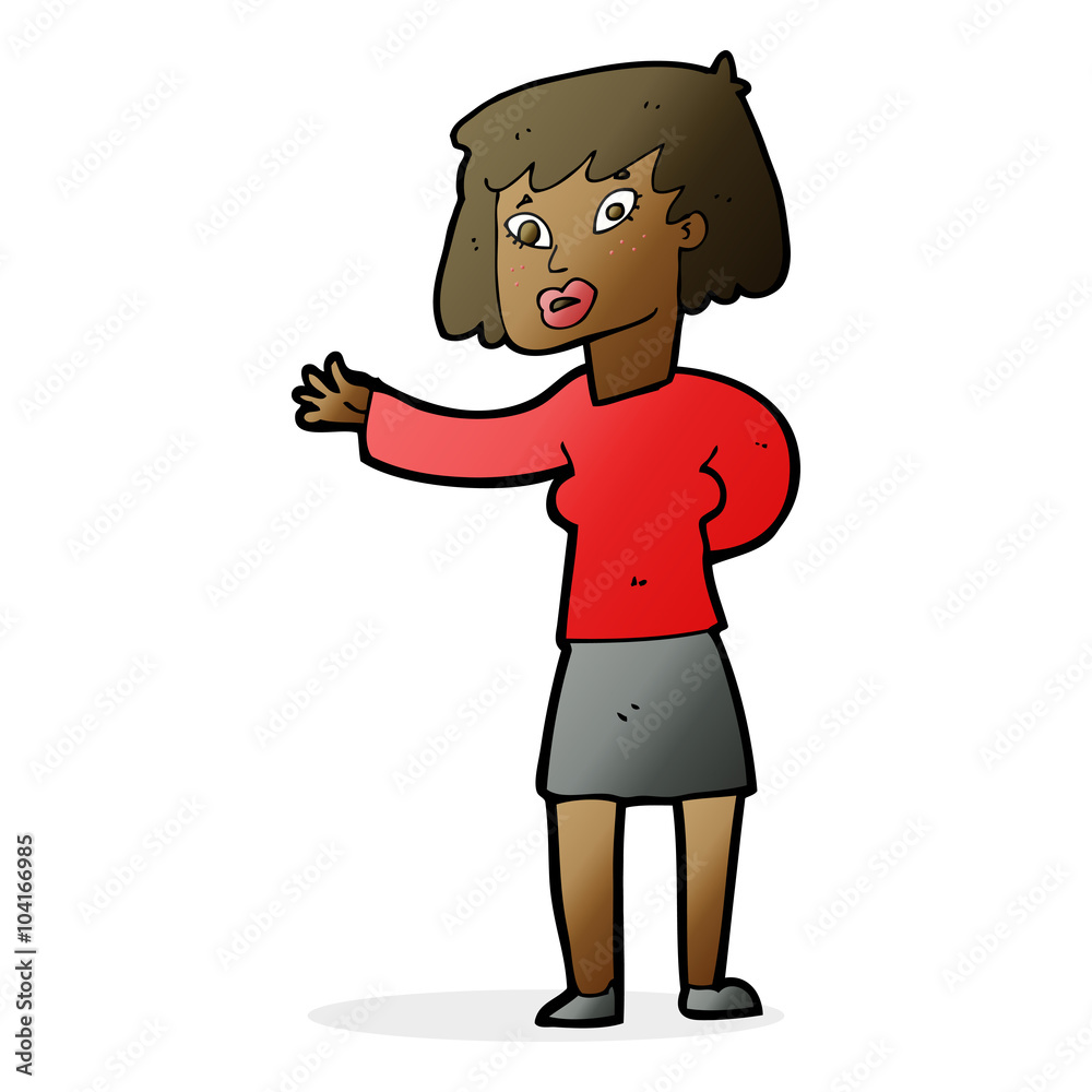 cartoon woman explaining