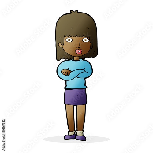 cartoon impatient woman