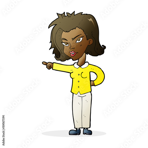 cartoon woman pointing