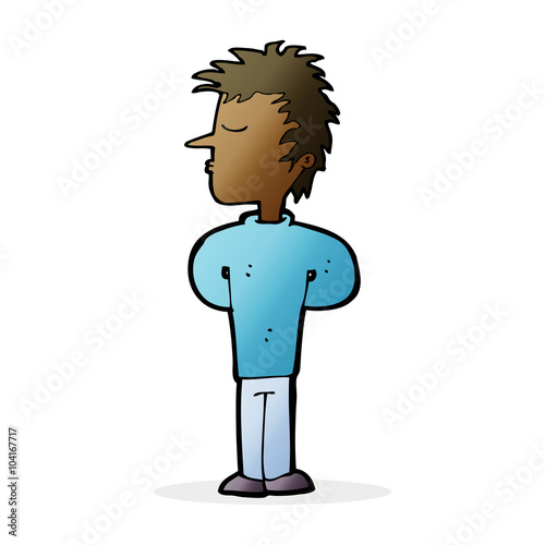 cartoon man ignoring
