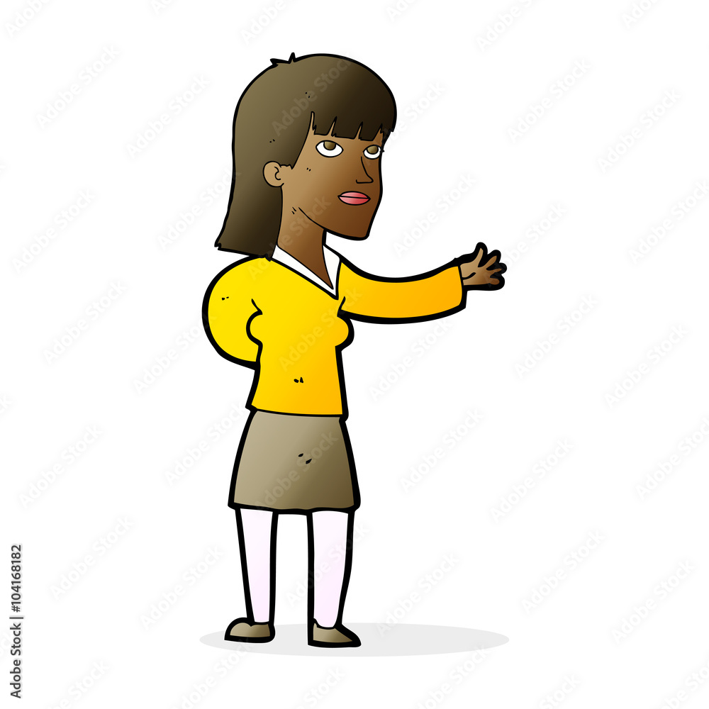 Fototapeta premium cartoon woman explaining