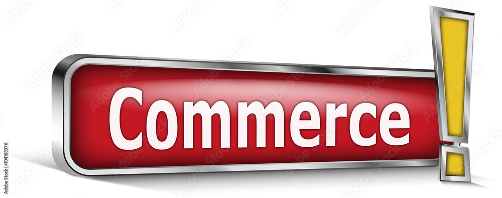 Commerce sur panneau rouge Commerce sur panneau rouge