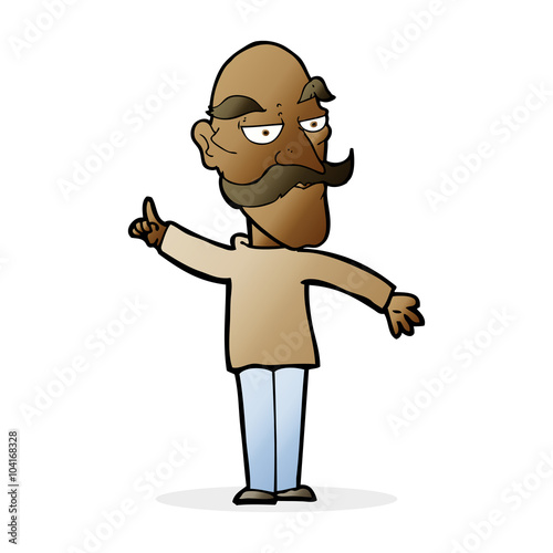 cartoon old man telling story
