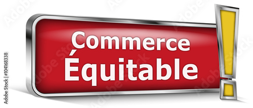 Commerce équitable sur panneau rouge