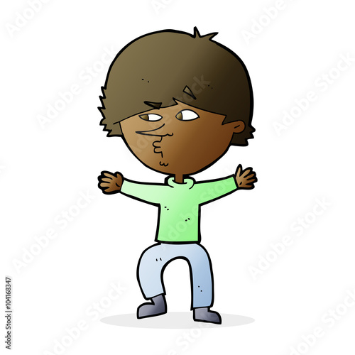 cartoon suspicious man