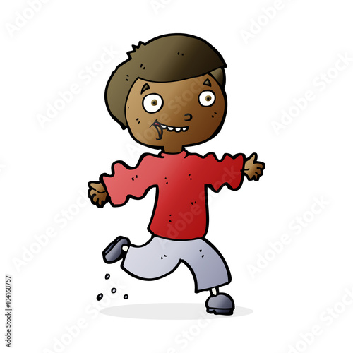 cartoon excited boy