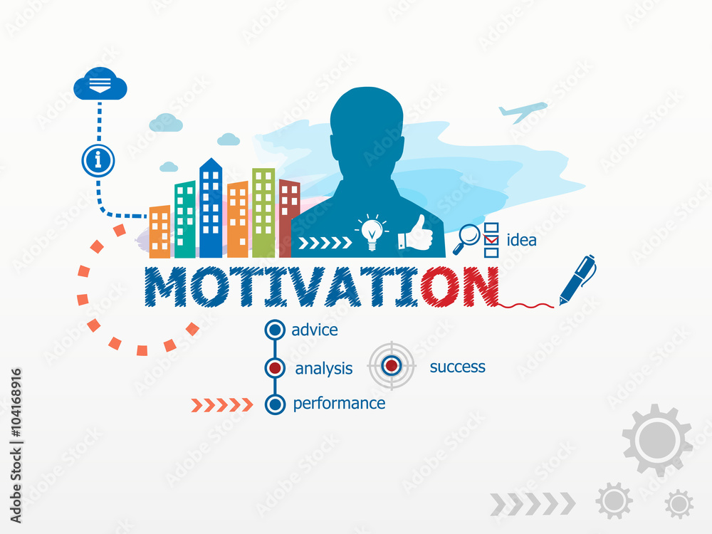 Motivation concept and business man. Motivation concept and business man.