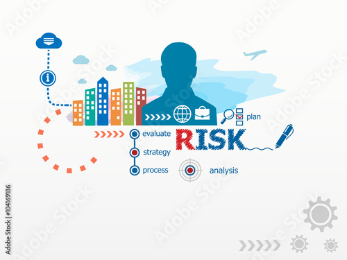 Risk concept and business man.