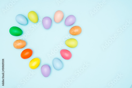 Colorful easter eggs on pastel background © PR Image Factory