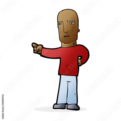 cartoon tough guy pointing