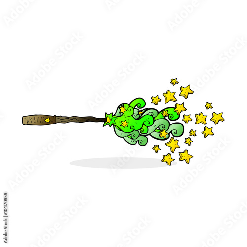 cartoon magic wand casting spell